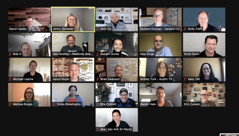 A screenshot of Path to Agility Facilitators who attended the September 2021 GSD session.