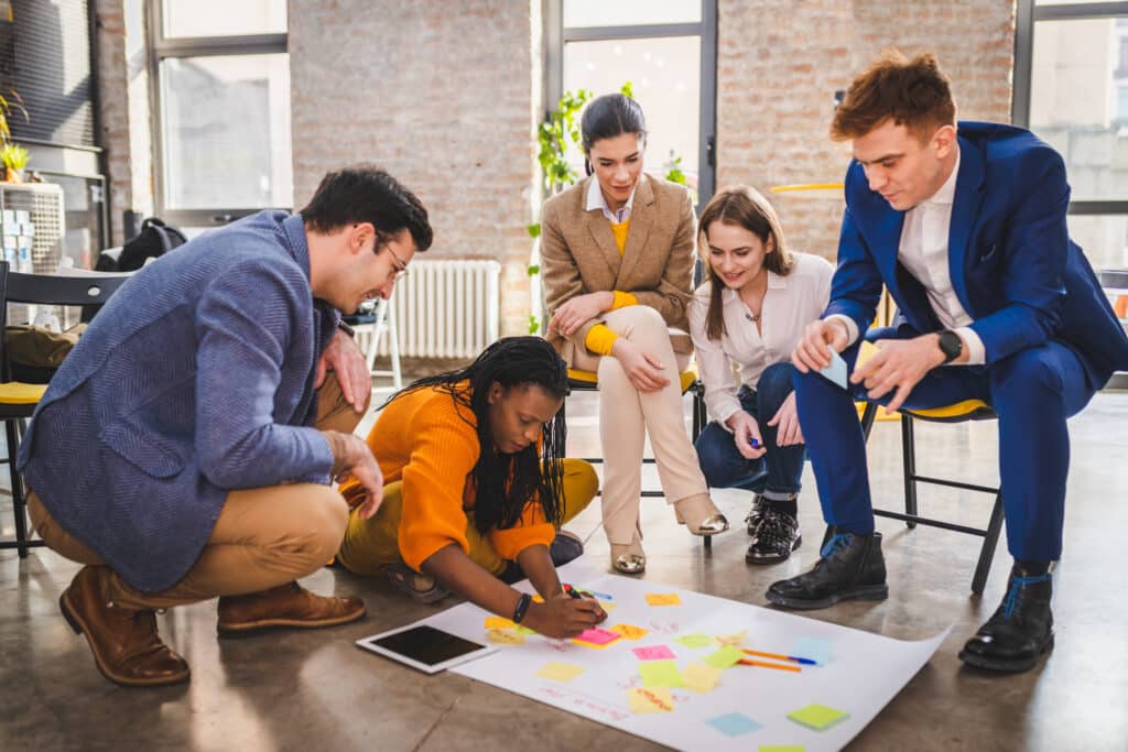 Business team working in a start-up office on Agile Transformation