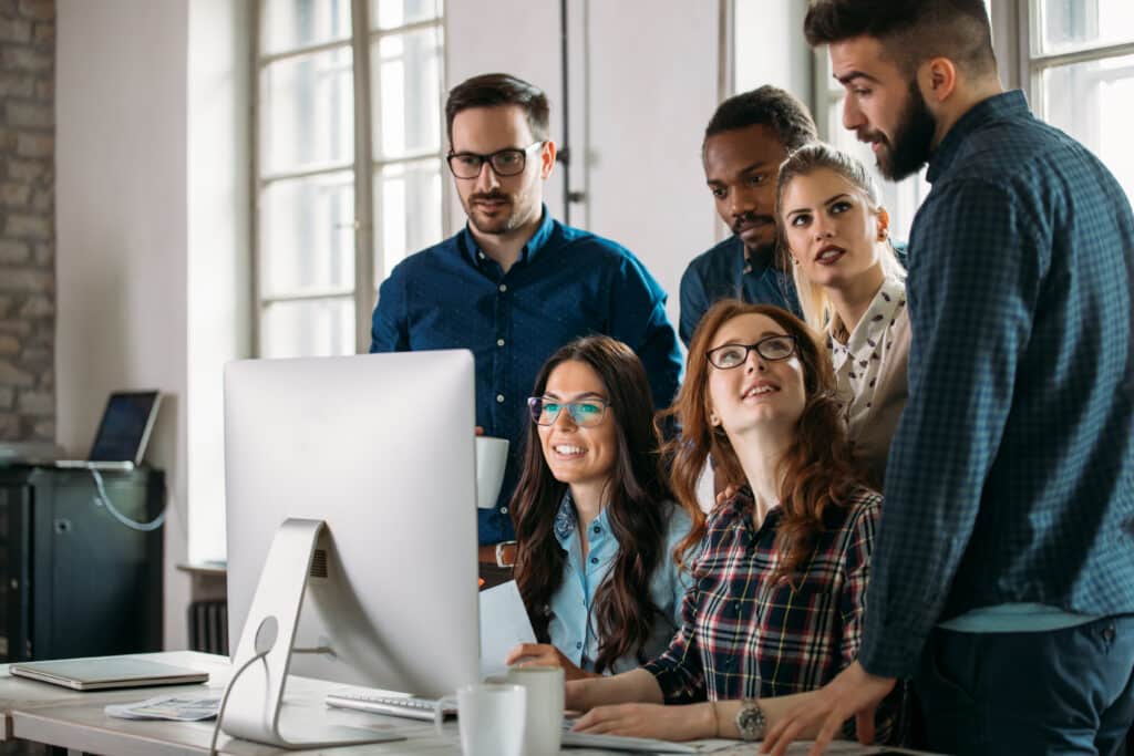 Creative coworkers working in an Agile environment
