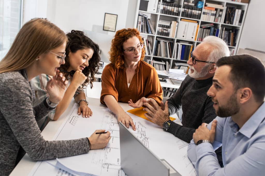 design-studio-office-agile project management concept