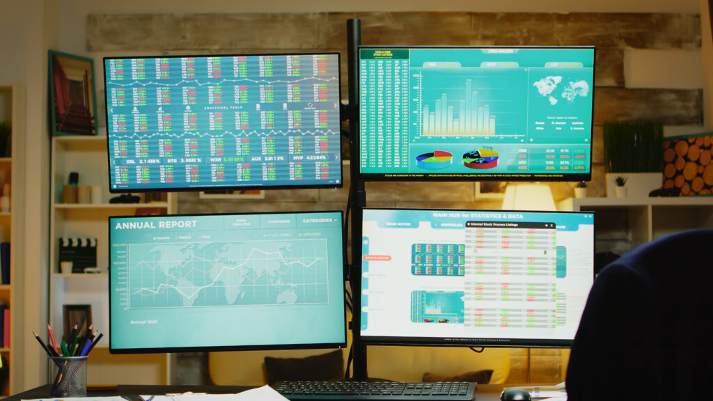 information radiators multiple screens showing information