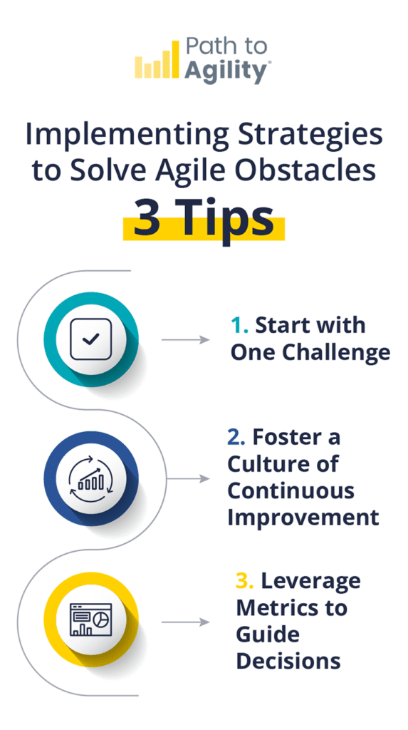Effective agile strategies: three essential tips for overcoming challenges and enhancing performance.